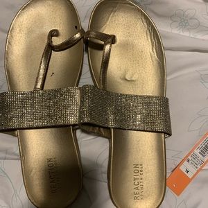 flip flops golden sparkle